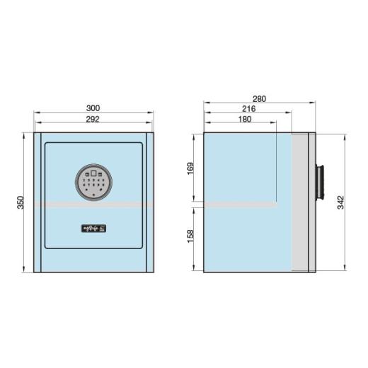 mySafe Premium 350 – Gris | Código y Huella dactilar
