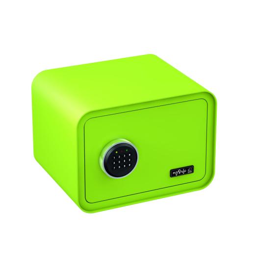 mySafe 350 Caja Fuerte Electrónica para Muebles | con código, con alarma / verde manzana