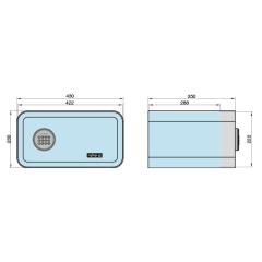 mySafe 430 Caja Fuerte Electrónica para Muebles | con código, con alarma / naranja