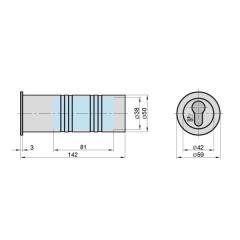 Caja fuerte tubular – L138 mm, Ø50 mm
