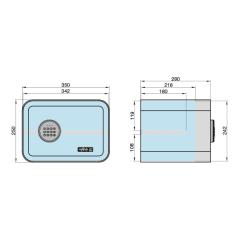 mySafe 350 Electronic Furniture Safe | with code, alarm-secured / blue-white